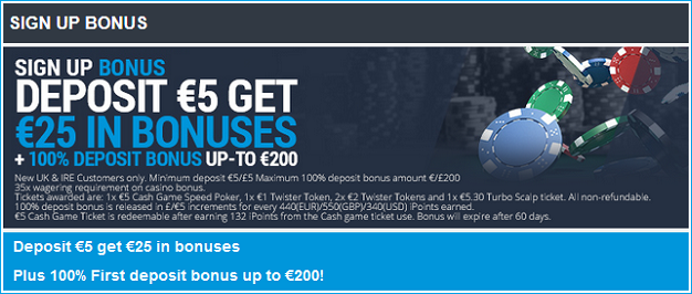 Boylesports poker deposit 5 get up to 200 bonus