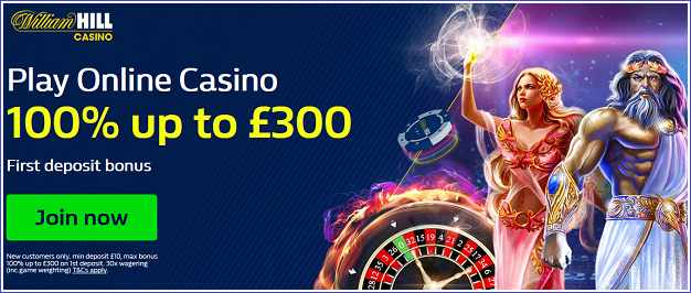 William Hill play online casino up to 300 bonus